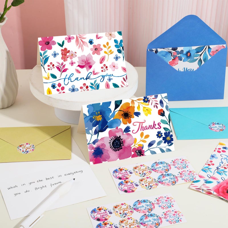 Thboxes 36 Pack Thank You Cards with Envelopes, 4x6 Inch Thank You Cards with Envelopes & Stickers, Greeting Card for Birthday, Wedding, Baby Shower, Bridal Shower, Thanksgiving, Christmas - Image 2